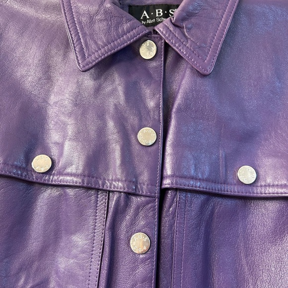 Vintage A.B. S. By Allen Schwartz purple Leather Jacket - Picture 2 of 10